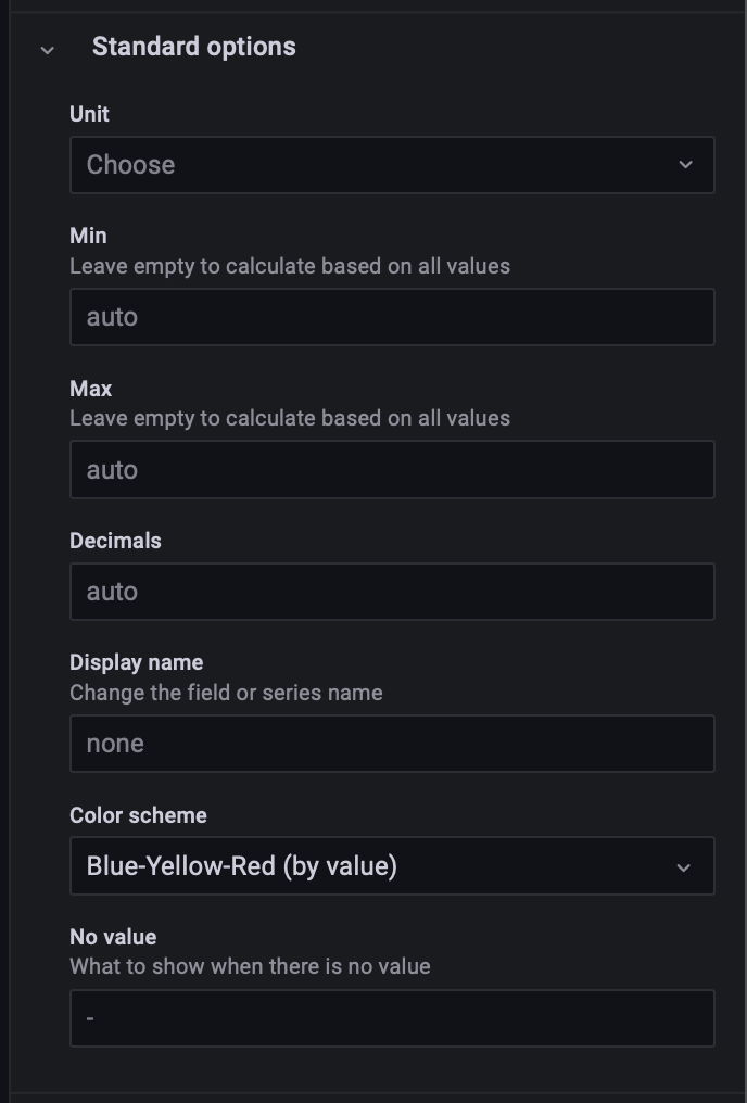 Choosing color scheme in standard options dialogue box
